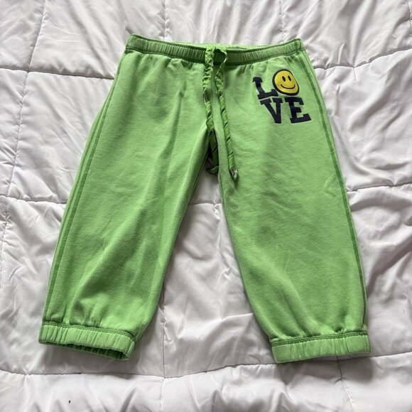 Victoria's Secret Pants - Vintage 90s Y2K Victoria Secret Love Pink Green Capri Sweatpants Size Medium